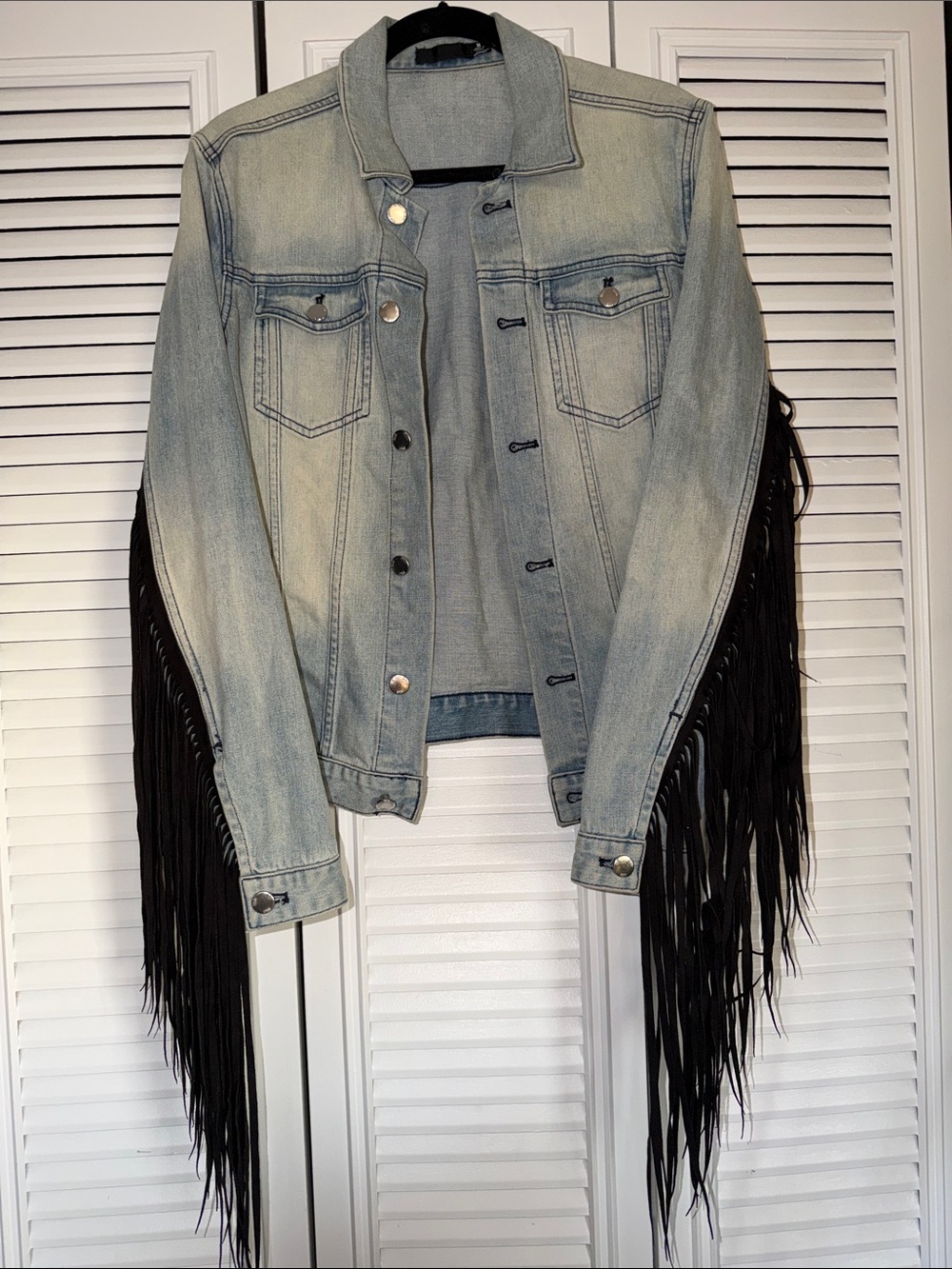BLK DNM NYC Denim Jacket with Black Fringe